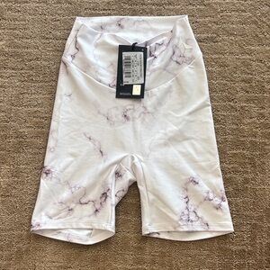 Carpatree Women’s White Marble Bike Shorts Tights